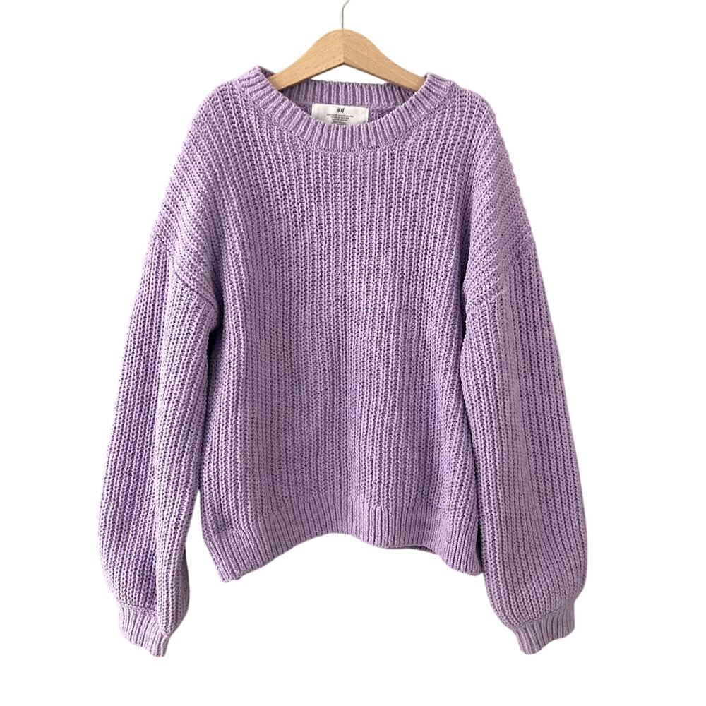 H&M Chunky Knit Chenille Sweater - Lavender Purple - 8/10